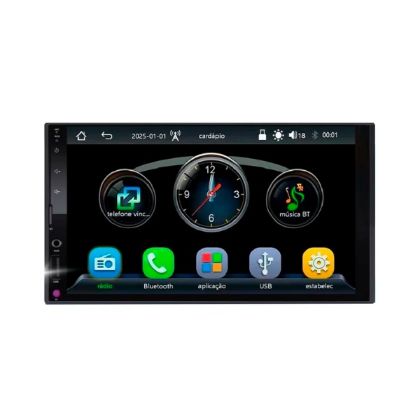 Reprodutor de Vídeo Multimidia 7 Pol. 1Din Usb/Auxiliar/Fm/Bluetooth ROADSTAR BRASIL RS7007BR